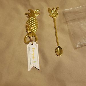 Pine apple bottle opener  and spoon